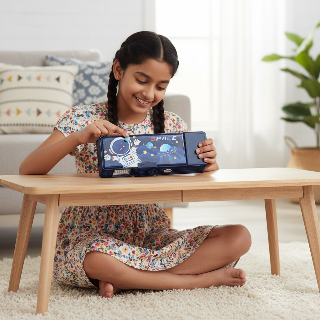 Smiley Dino Garden Lock Pencil Box