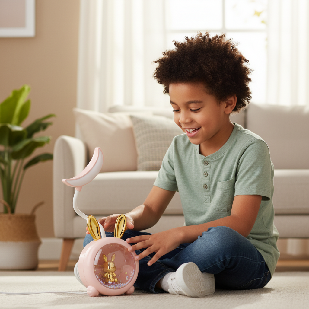 Golden Bunny Globe LED Night Lamp