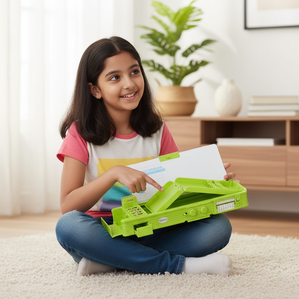 Smiley Dino Garden Lock Pencil Box