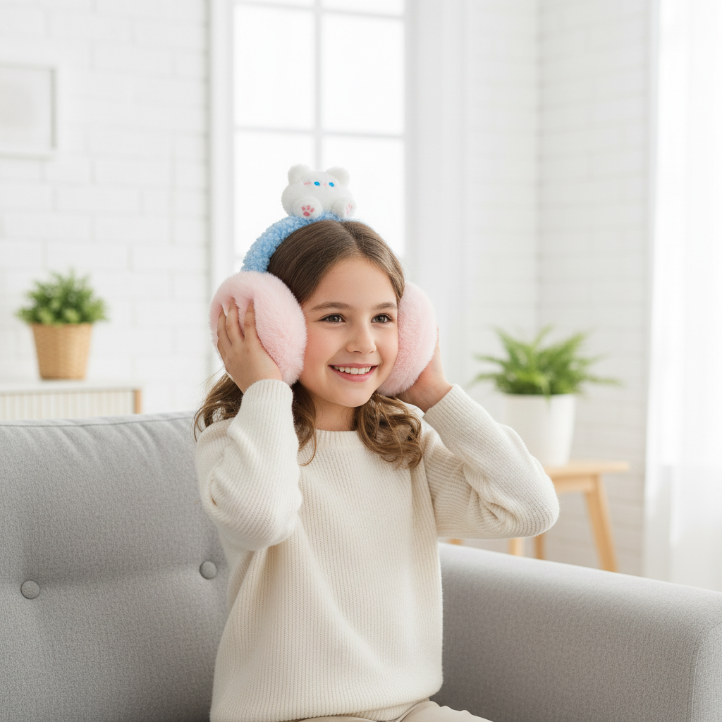 Plush Bear-Themed Winter Earmuffs