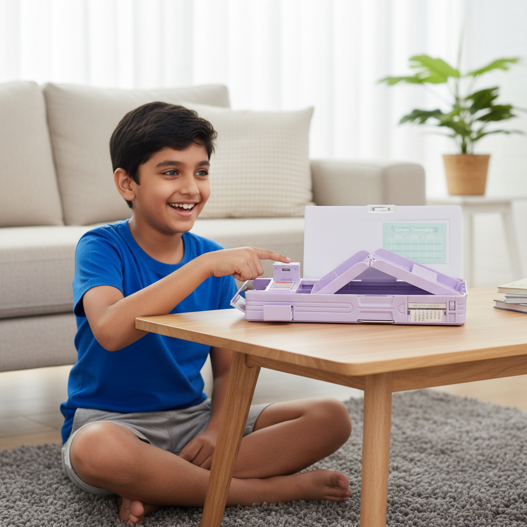 Cheerful Cat Study Lock Pencil Box