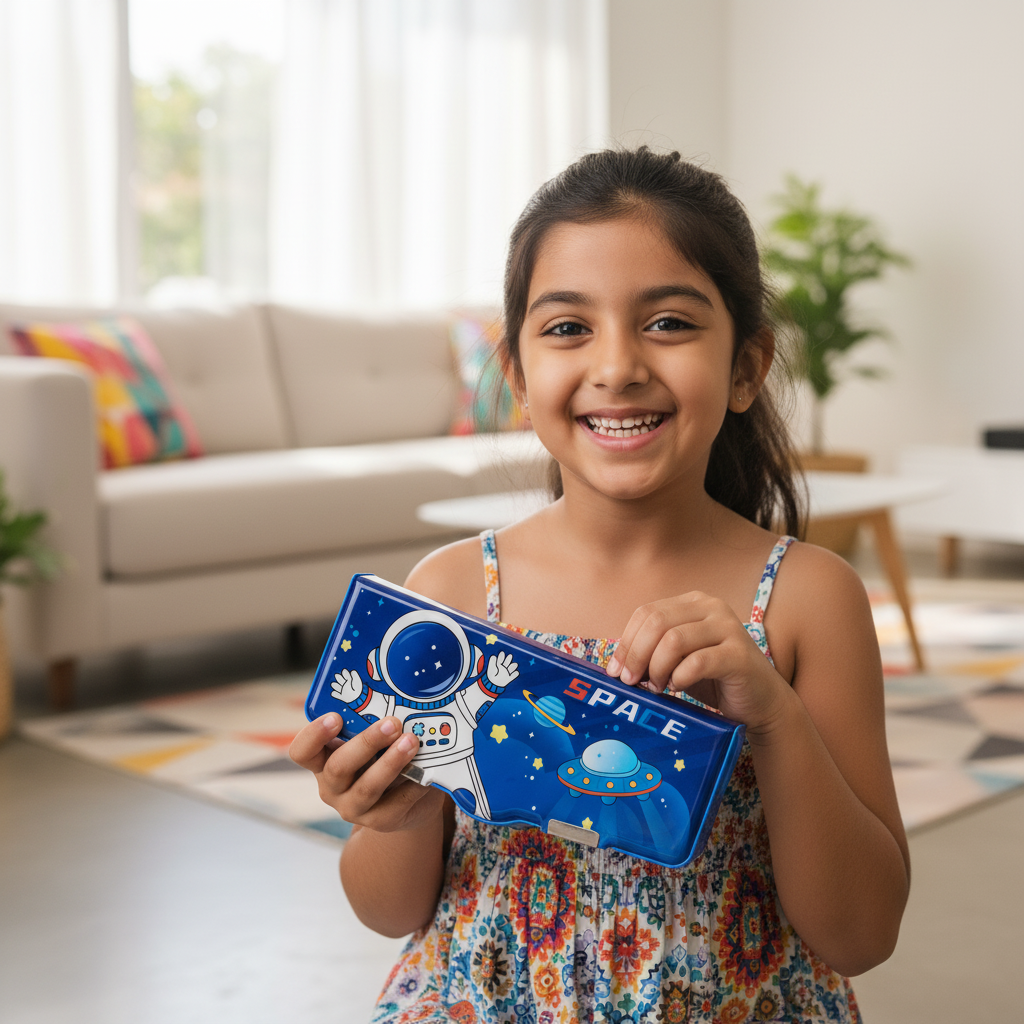 Space Mission Astronaut Lock Pencil Box