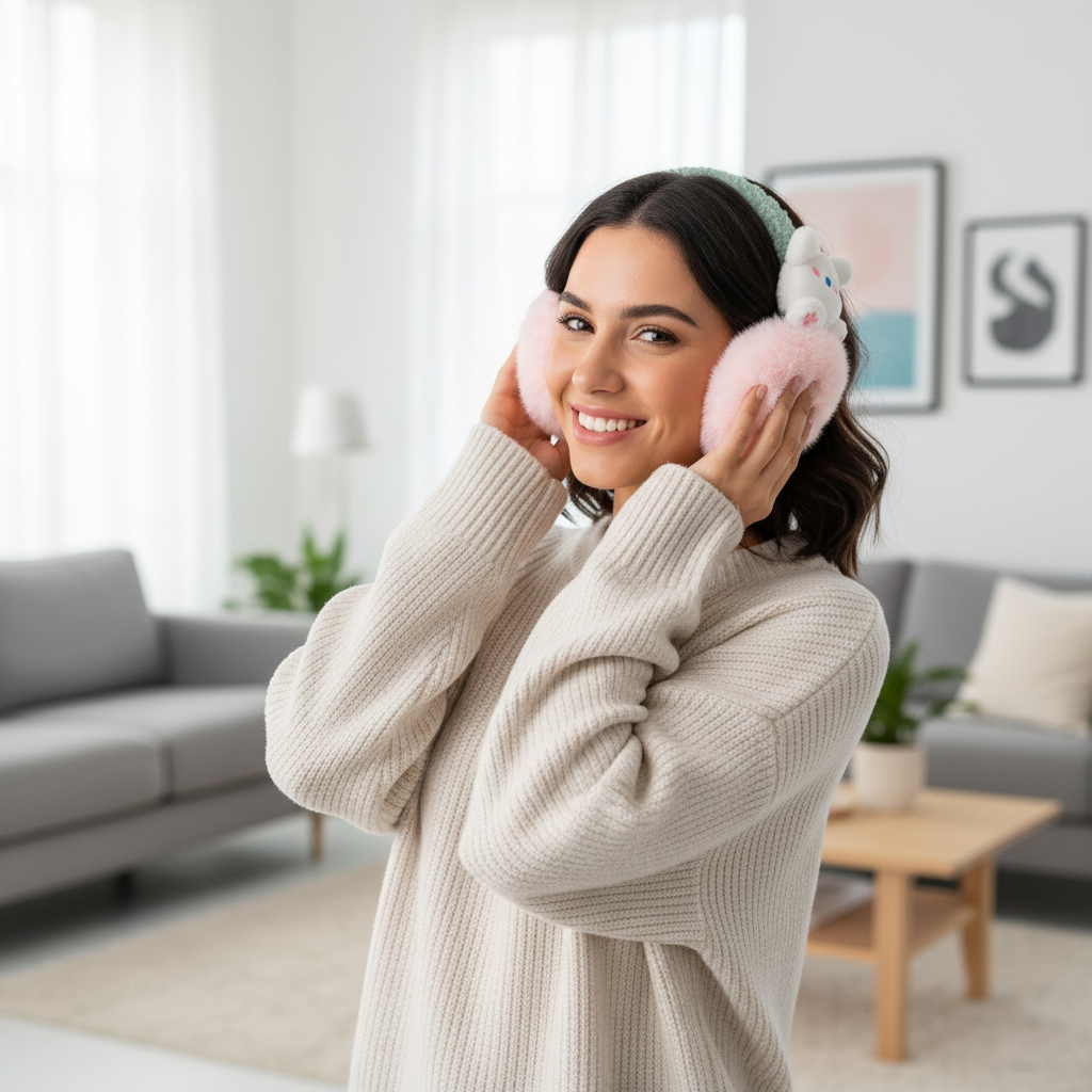 Plush Bear-Themed Winter Earmuffs