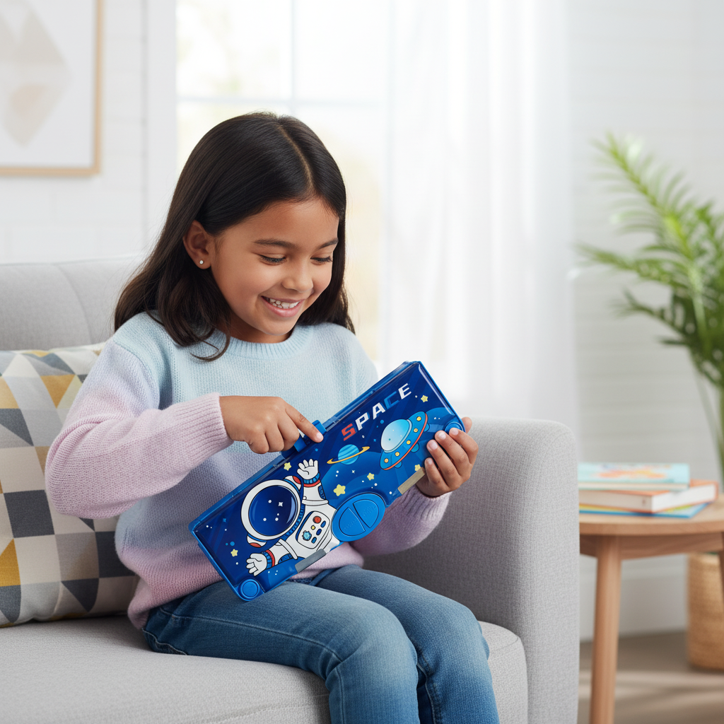 Space Mission Astronaut Lock Pencil Box