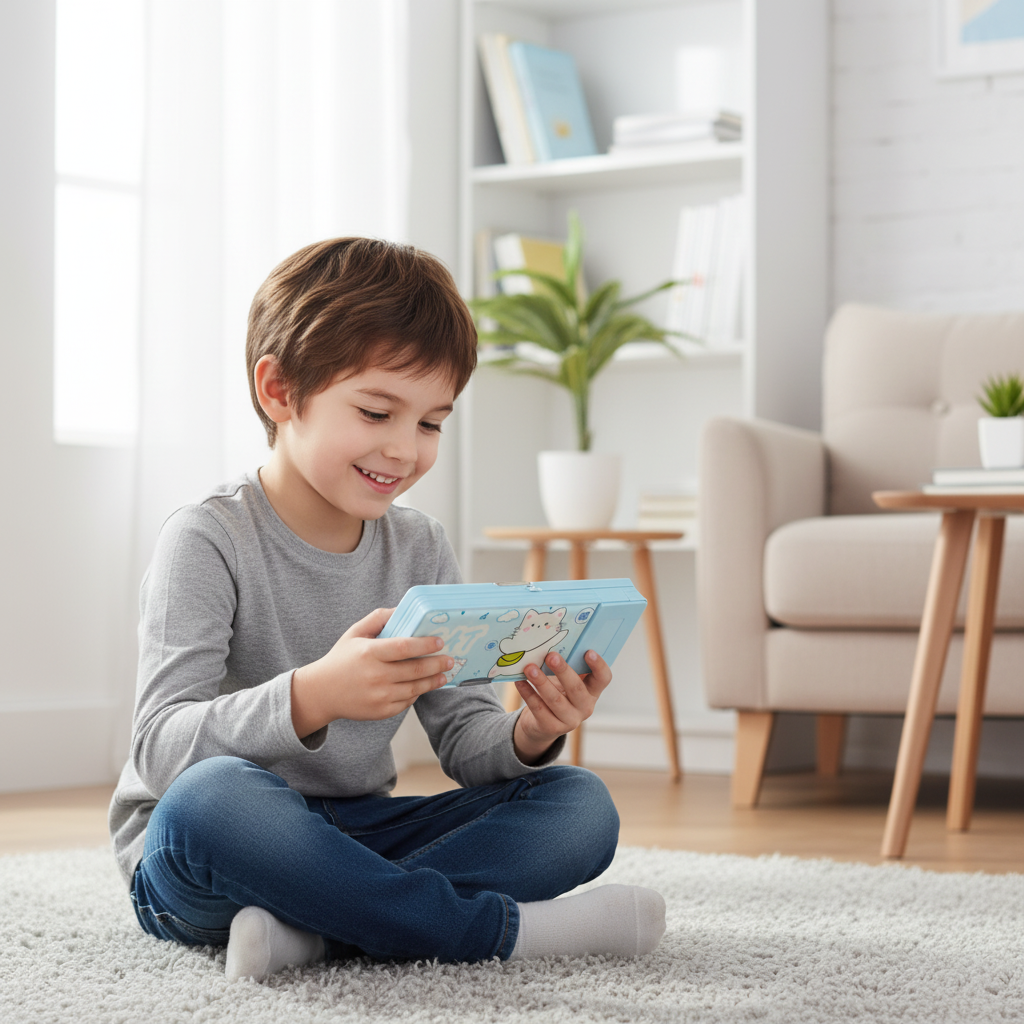 Cheerful Cat Study Lock Pencil Box