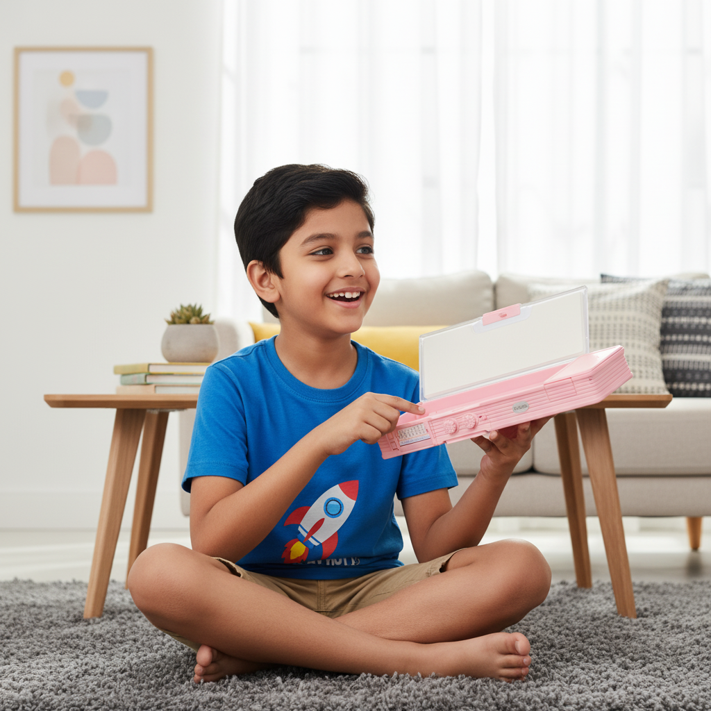 Smiley Dino Garden Lock Pencil Box