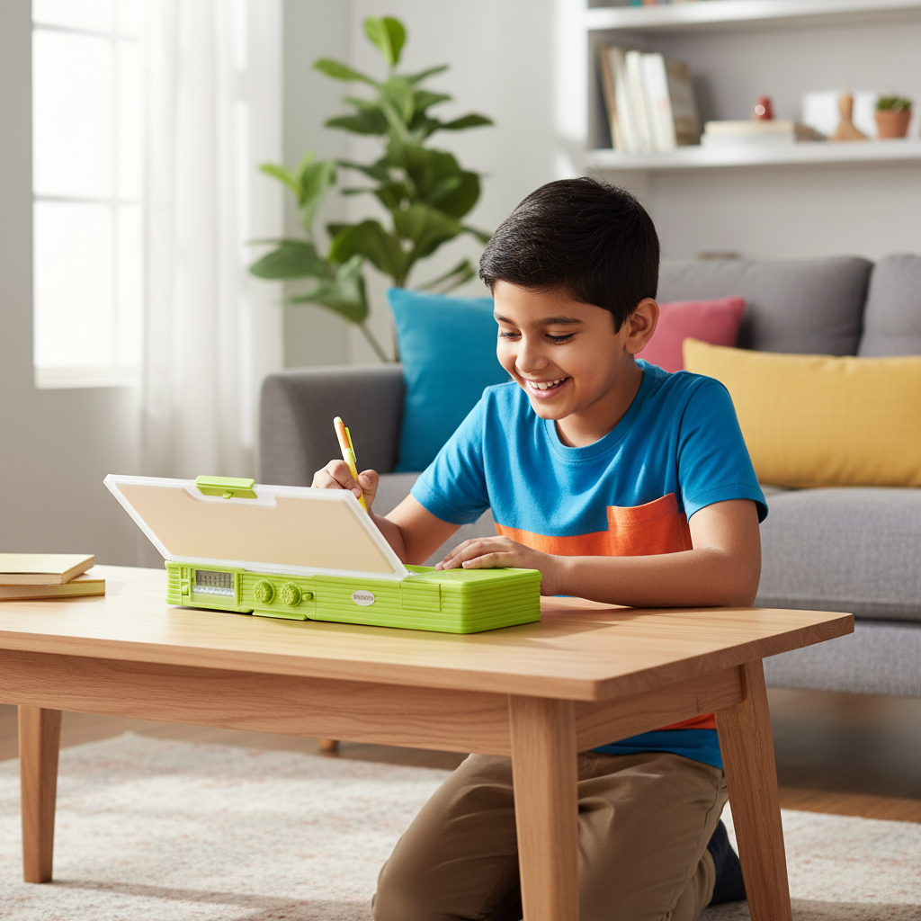 Smiley Dino Garden Lock Pencil Box