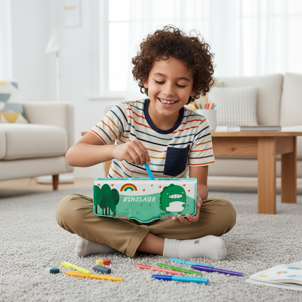 Space Mission Astronaut Lock Pencil Box