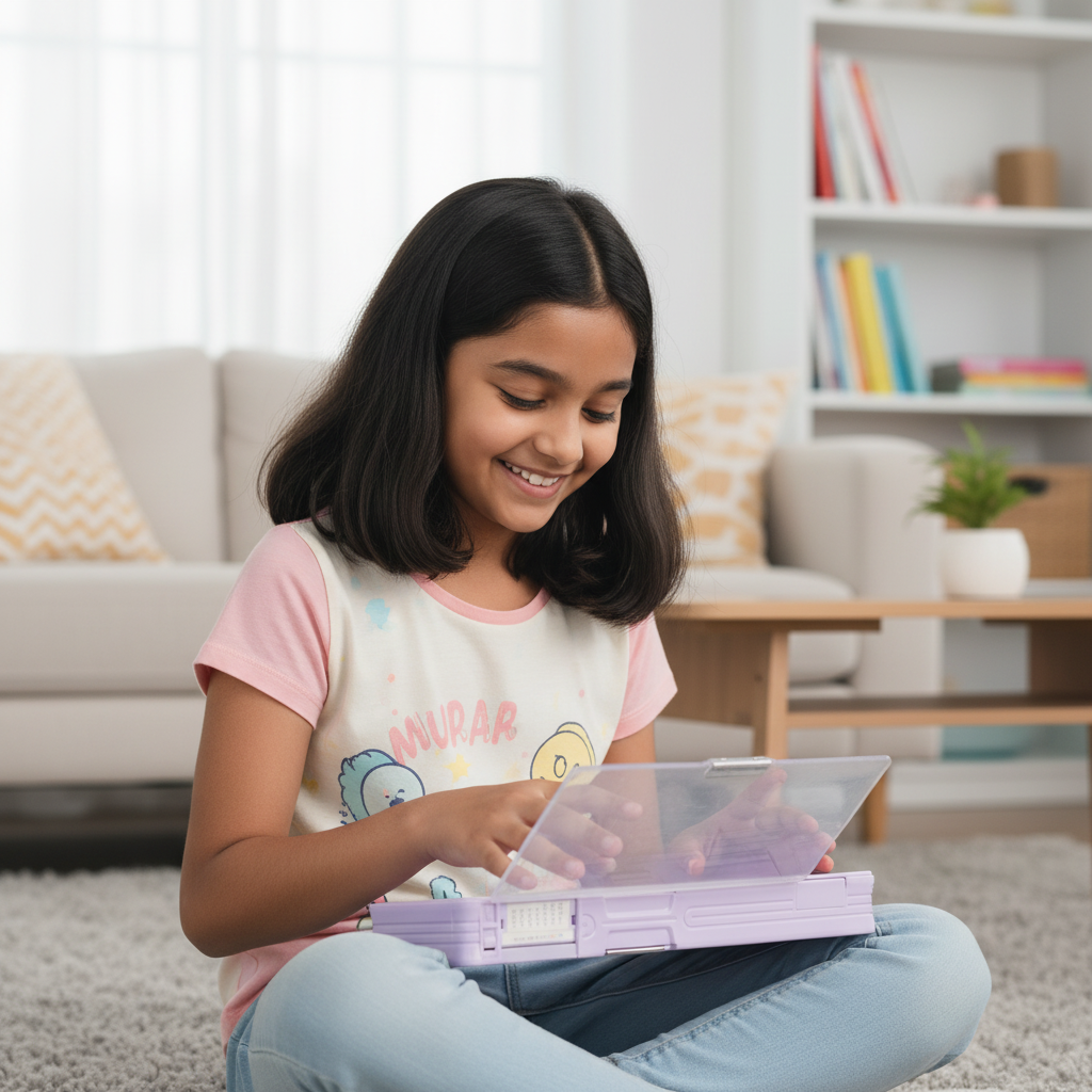 Cheerful Cat Study Lock Pencil Box