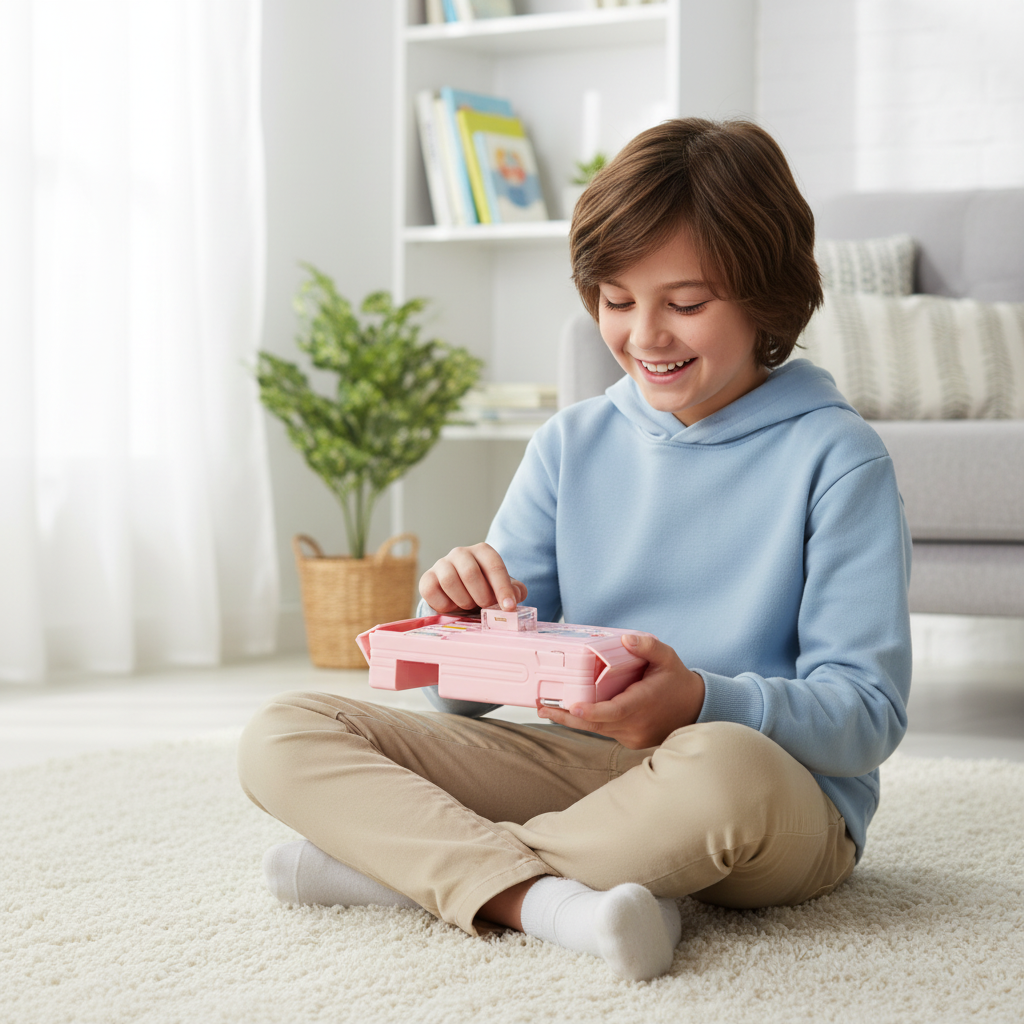 Cheerful Cat Study Lock Pencil Box
