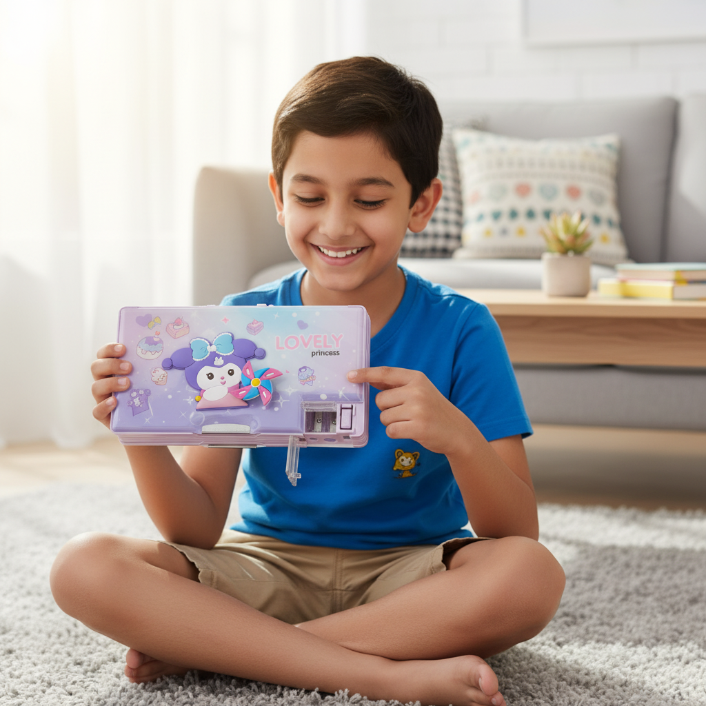 Nice Day Penguin Lock Pencil Box