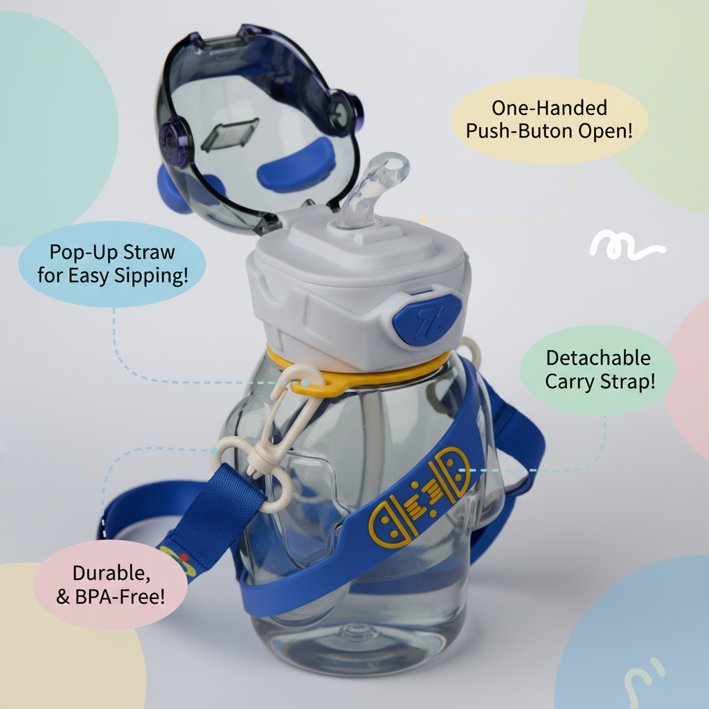 Robo Skater Bear Bottle – Cosmic Blue