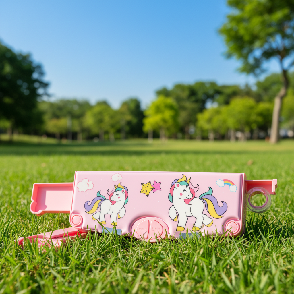 Happy Unicorn Utility Pencil Box with Sharpener
