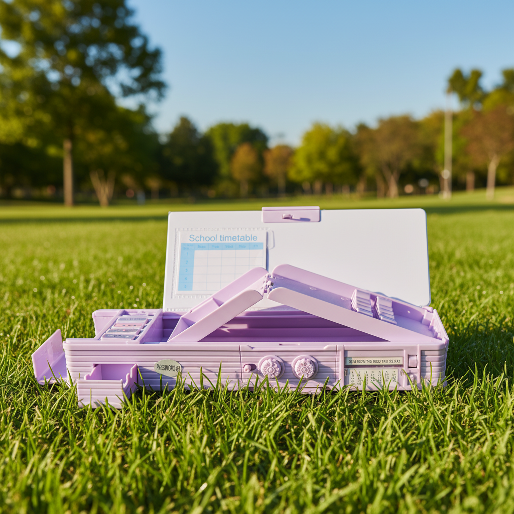 Cheerful Cat Study Lock Pencil Box