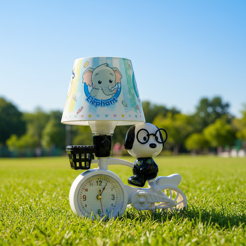 Bear Bicycle Lamp & Clock Combo