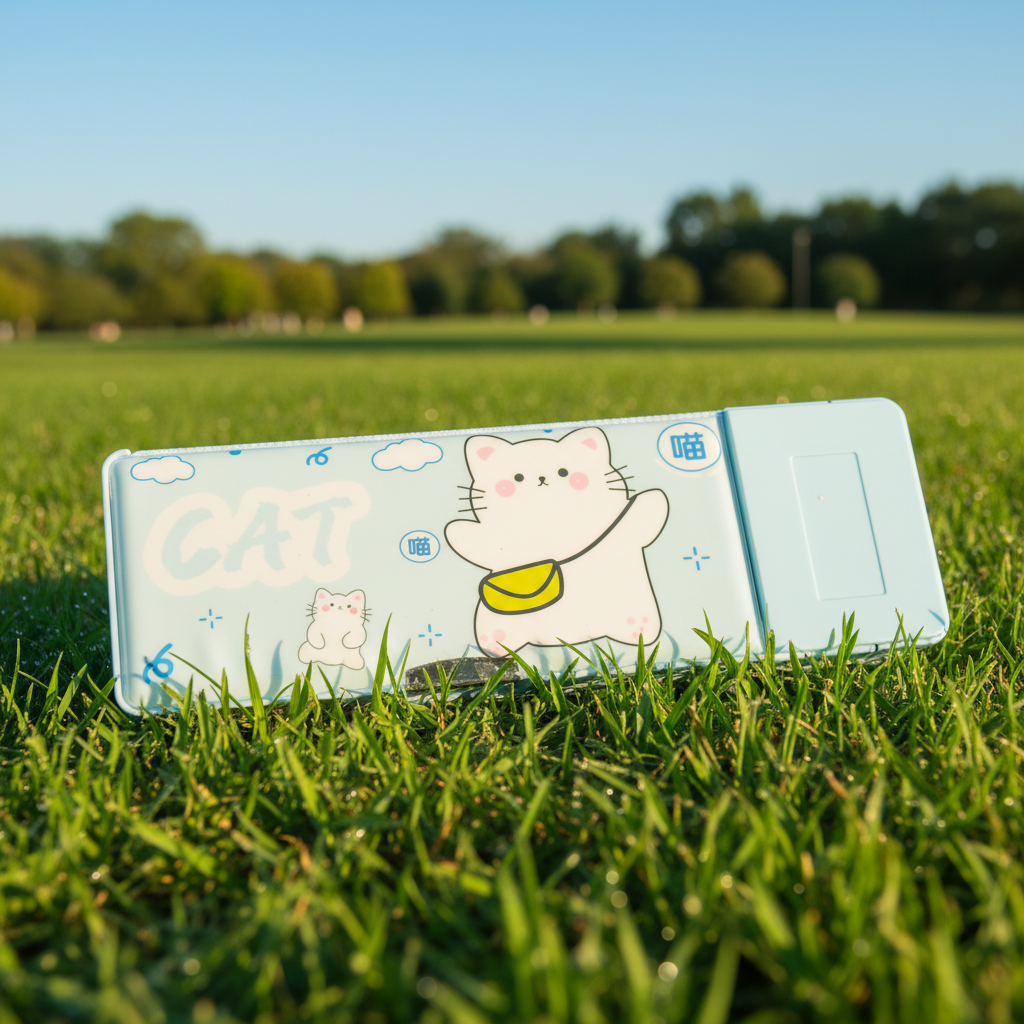 Cheerful Cat Study Lock Pencil Box