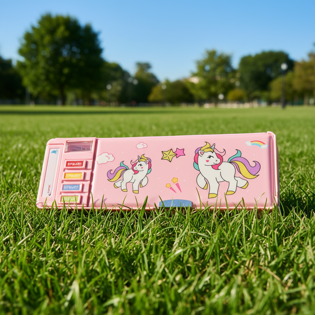 Cheerful Cat Study Lock Pencil Box