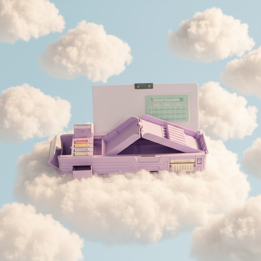 Cheerful Cat Study Lock Pencil Box