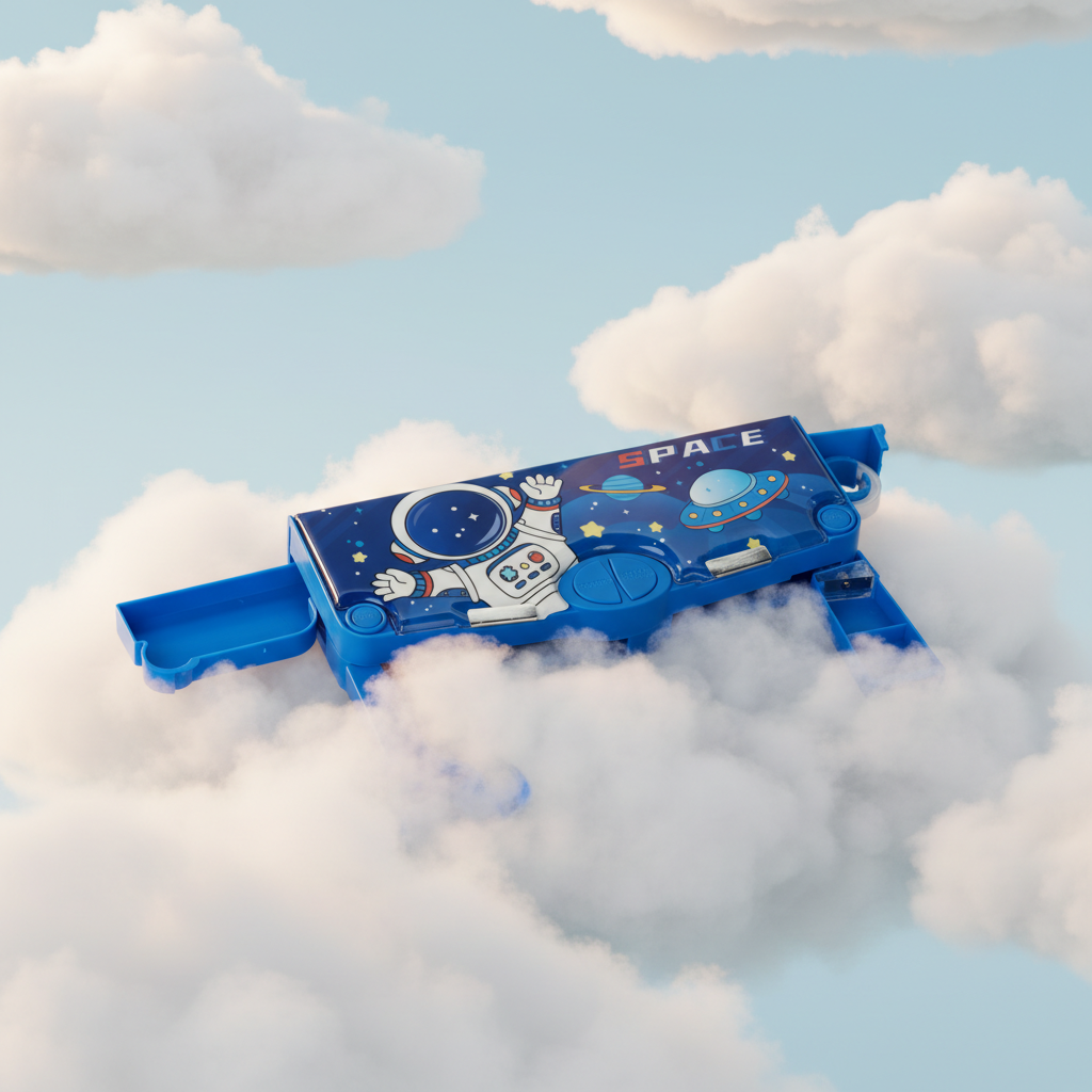 Happy Unicorn Utility Pencil Box with Sharpener