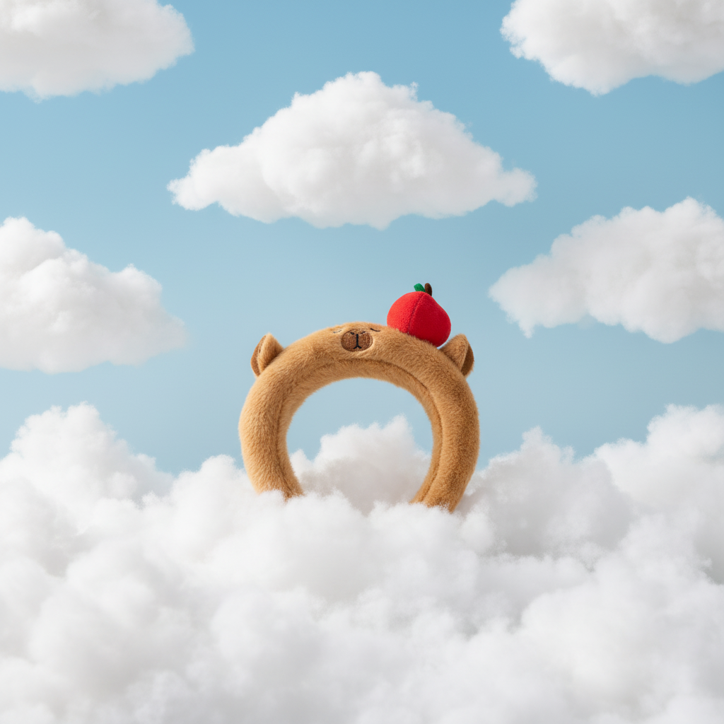 Plush Bear Headband with Apple Accent