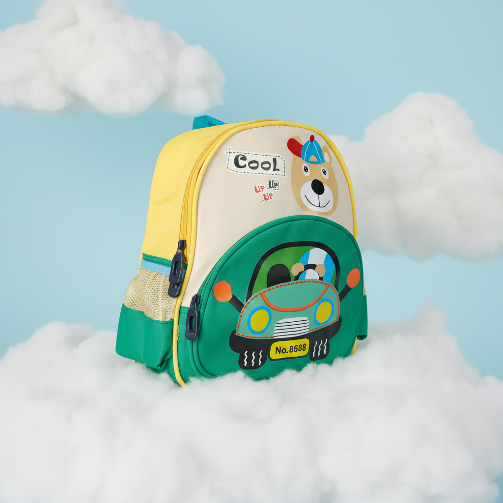 Green Bear Car Toddler Backpack