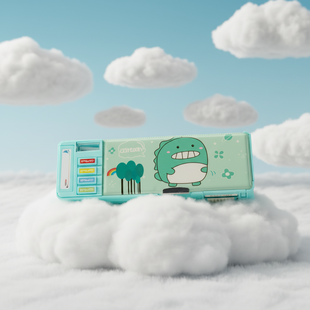 Smiley Dino Garden Lock Pencil Box