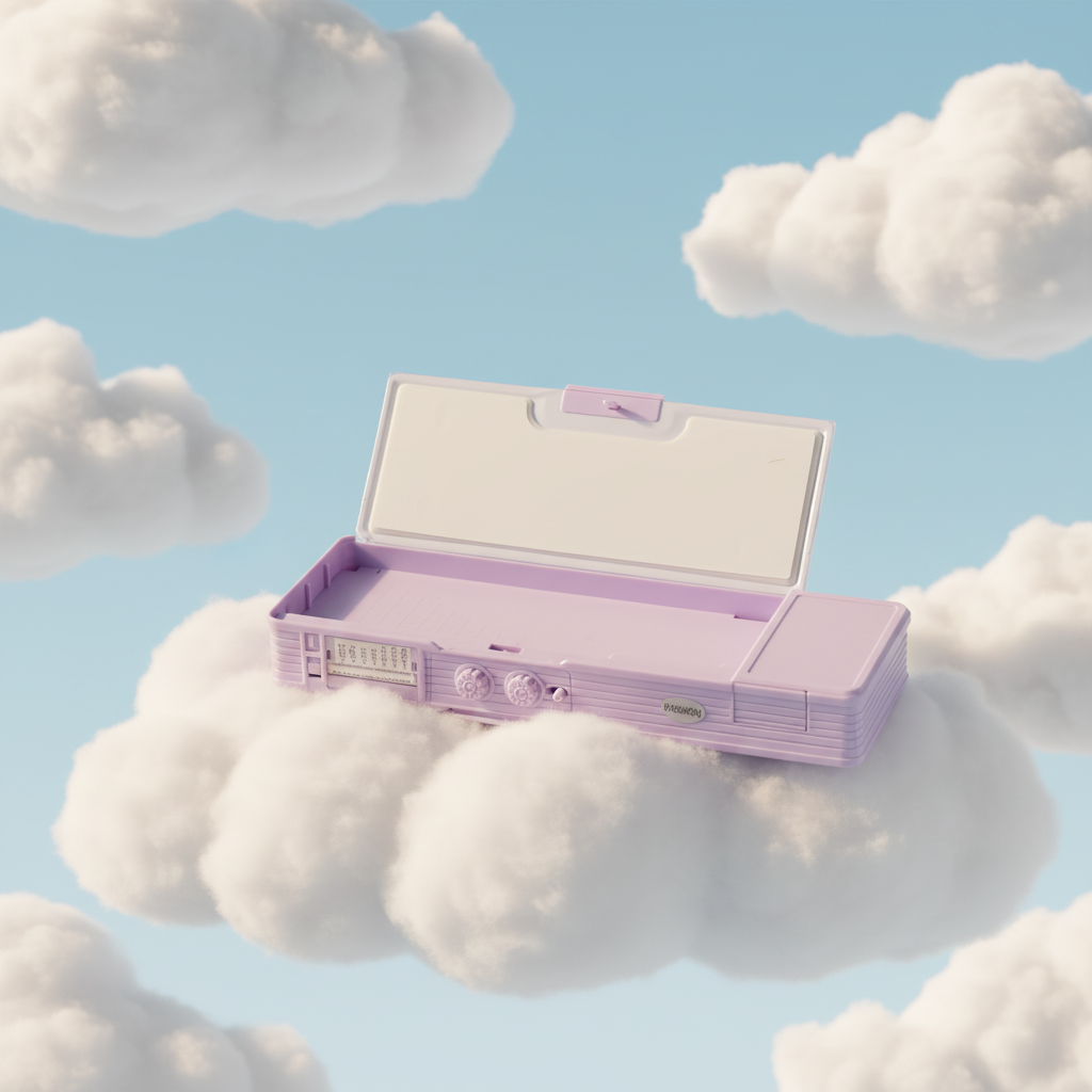 Cheerful Cat Study Lock Pencil Box