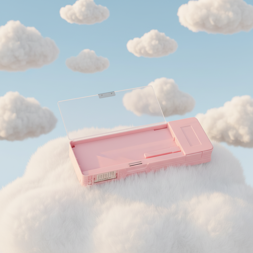 Cheerful Cat Study Lock Pencil Box