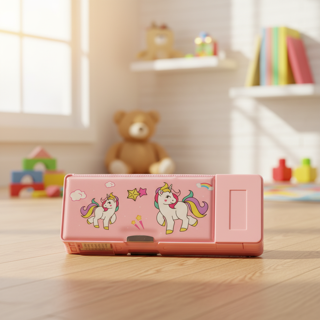 Cheerful Cat Study Lock Pencil Box