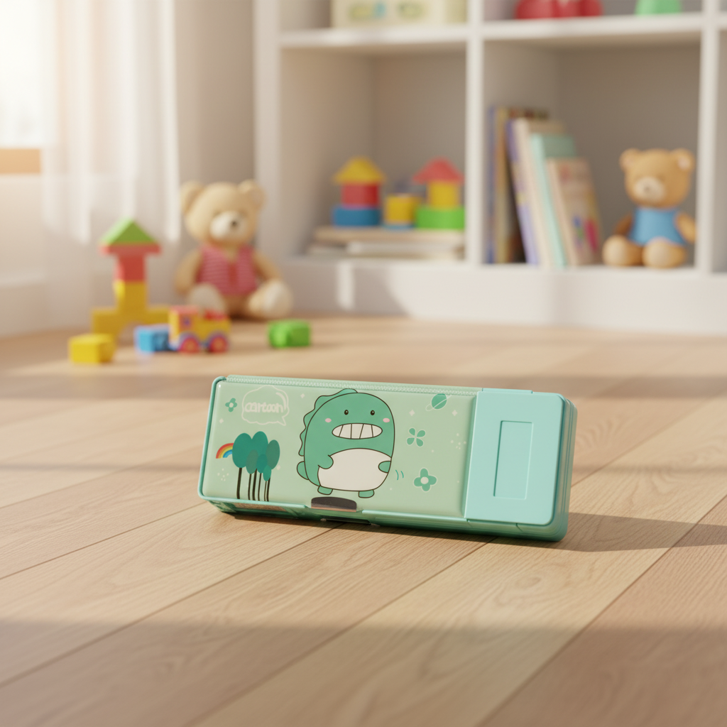 Smiley Dino Garden Lock Pencil Box