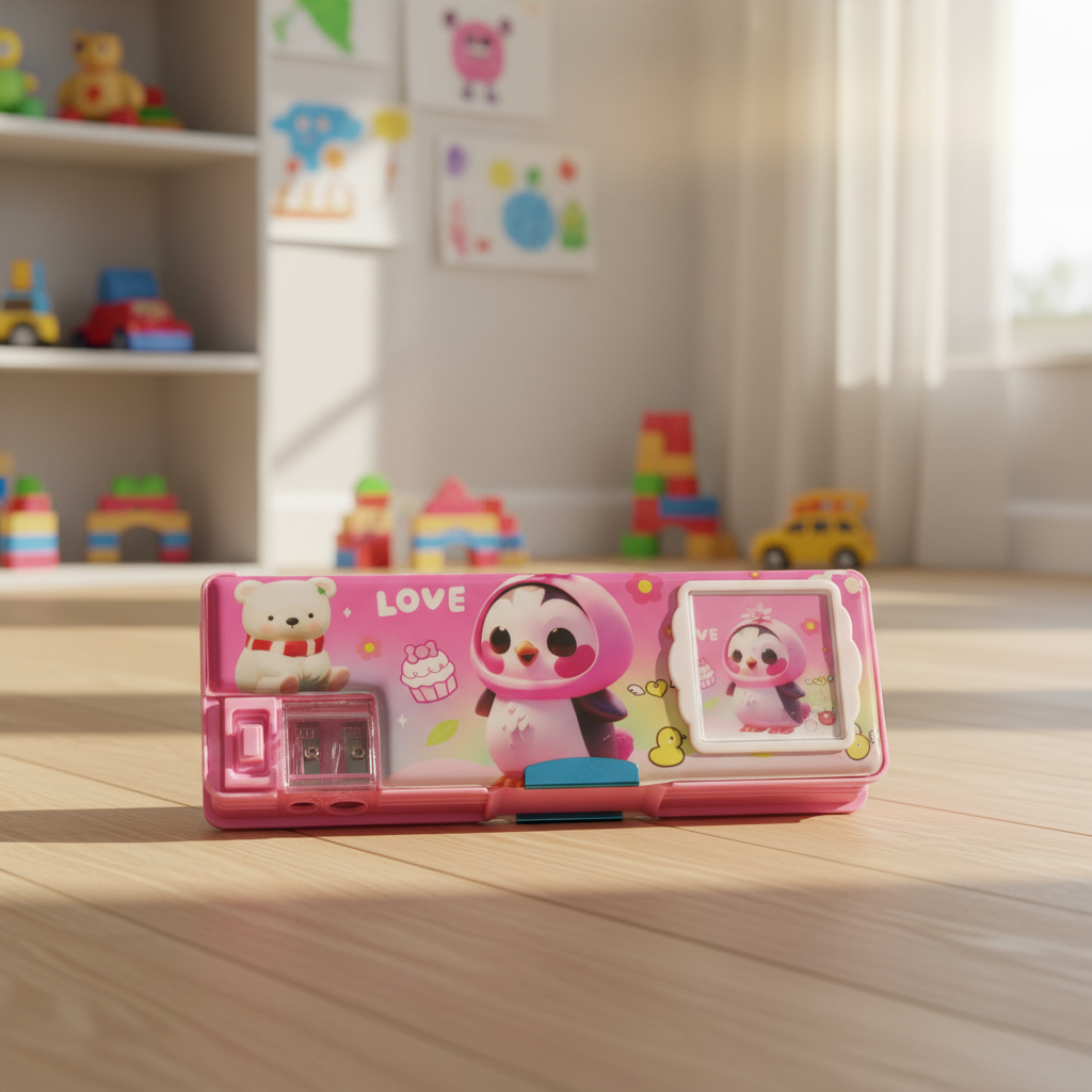 Love Friends Penguin Utility Pencil Box