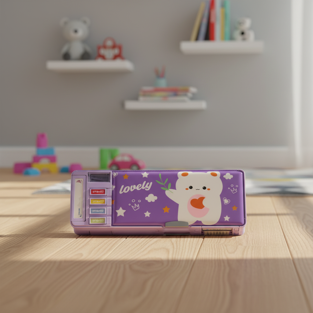 Cheerful Cat Study Lock Pencil Box