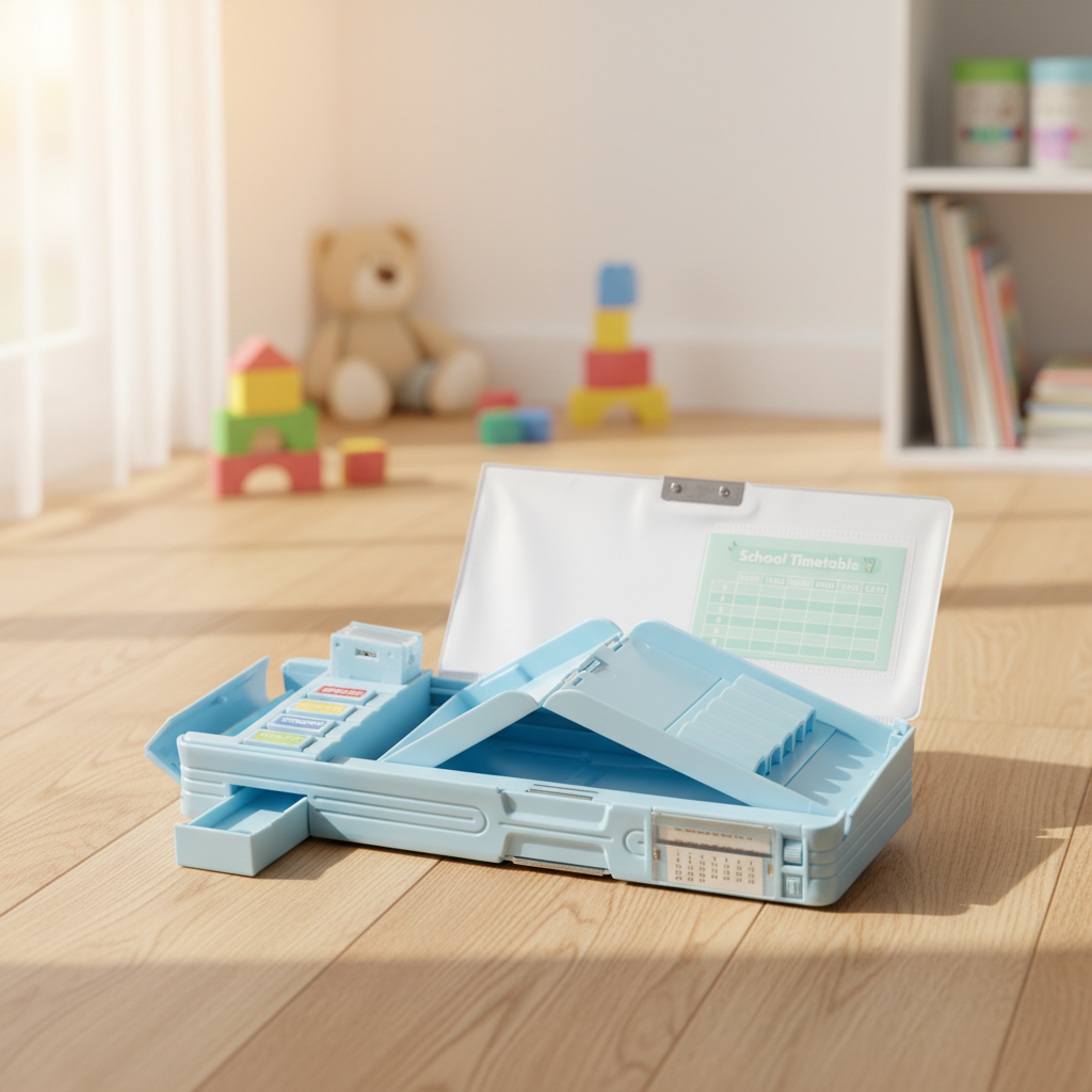 Cheerful Cat Study Lock Pencil Box