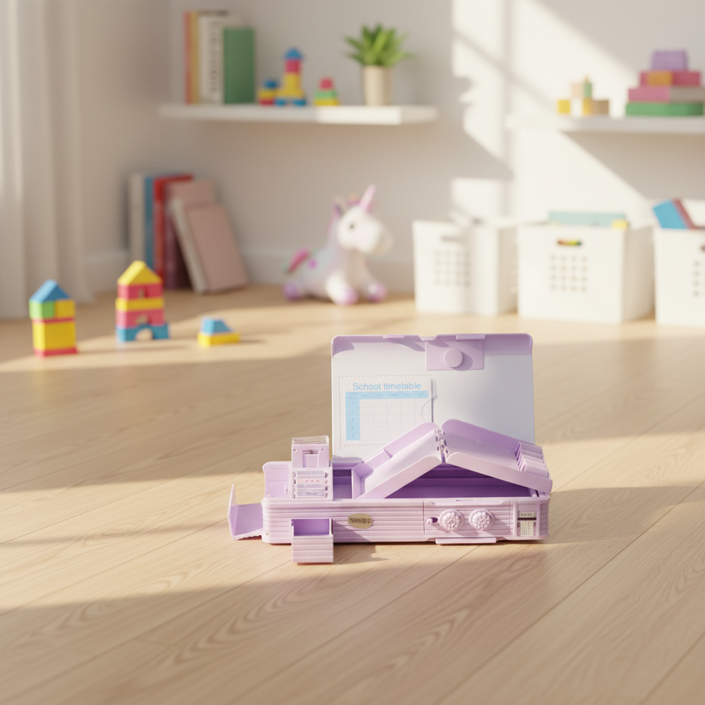 Cheerful Cat Study Lock Pencil Box