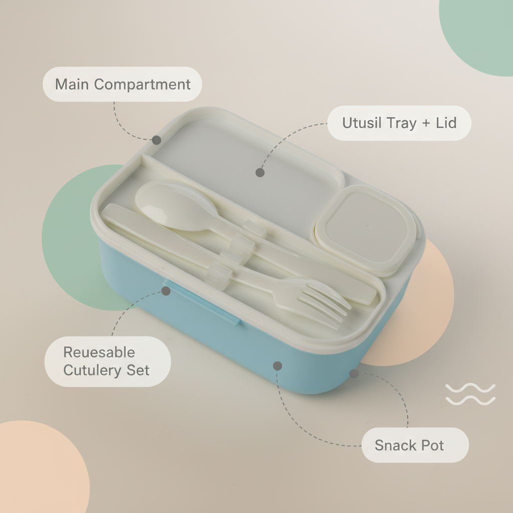 Blue–Purple Tedemei Lunch Box