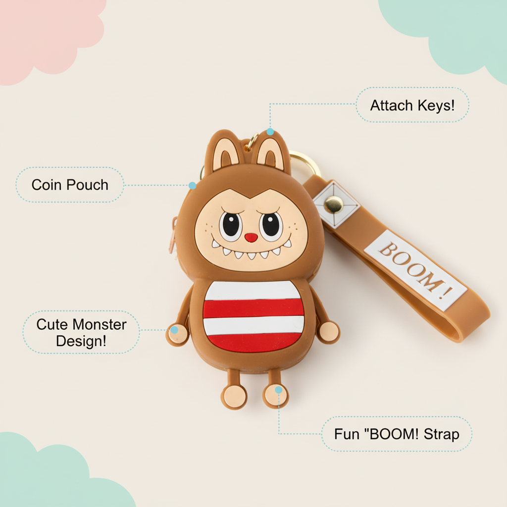 Labubu Character Silicone Coin Pouch