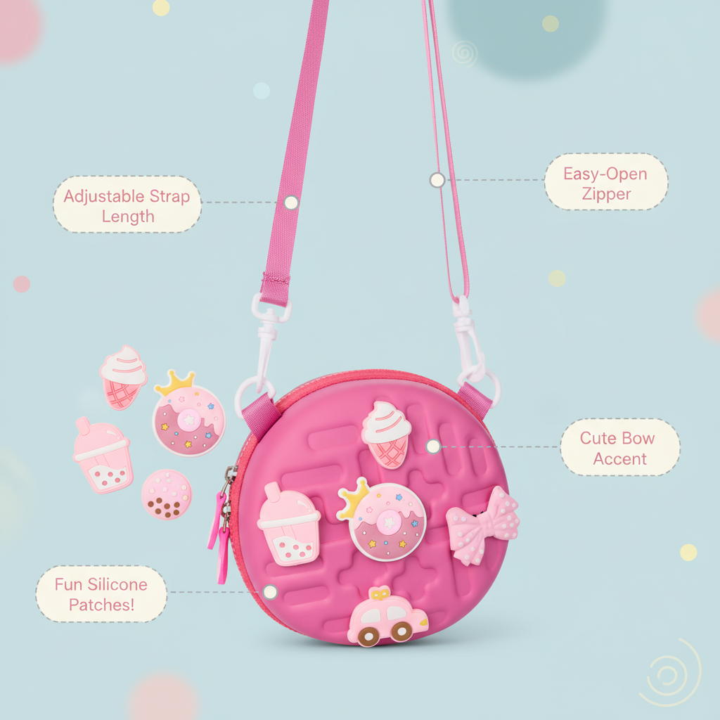 Round Kids Crossbody Charm Purse