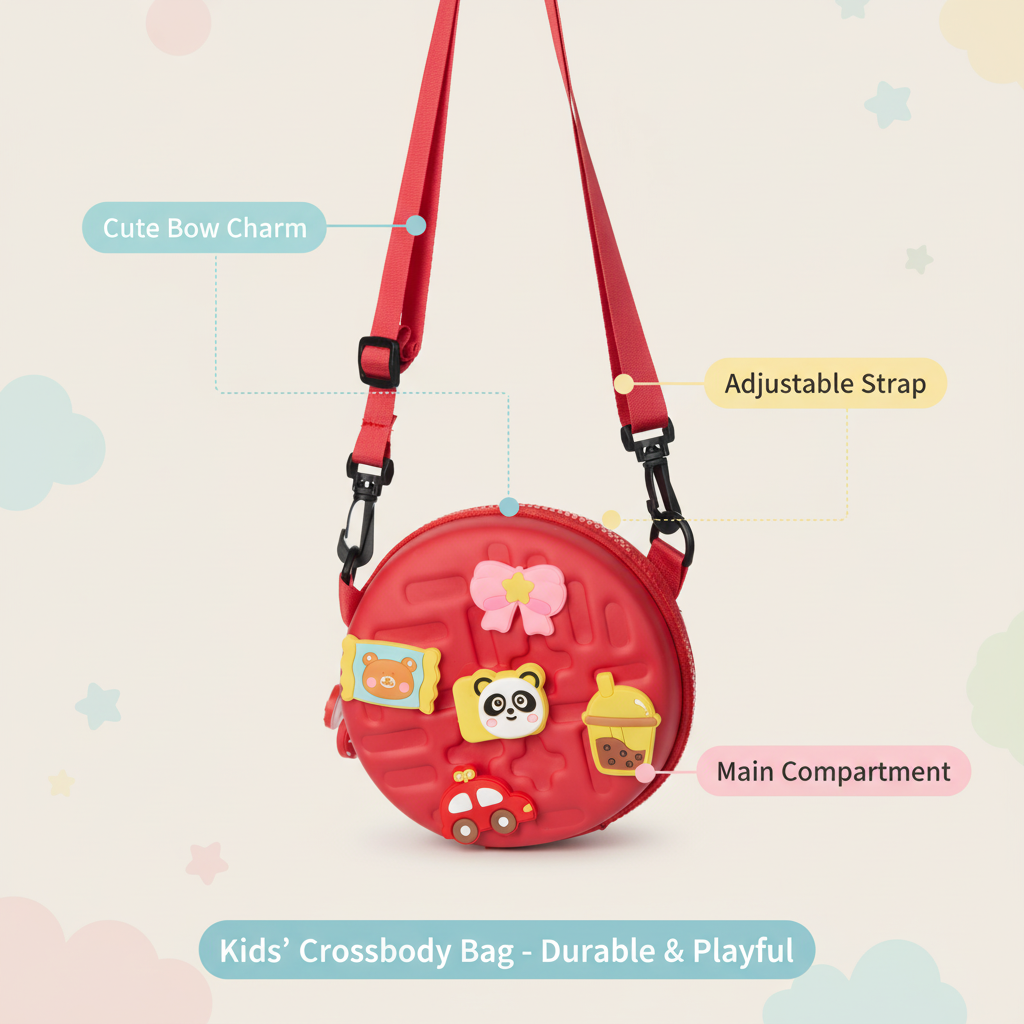 Round Kids Crossbody Charm Purse